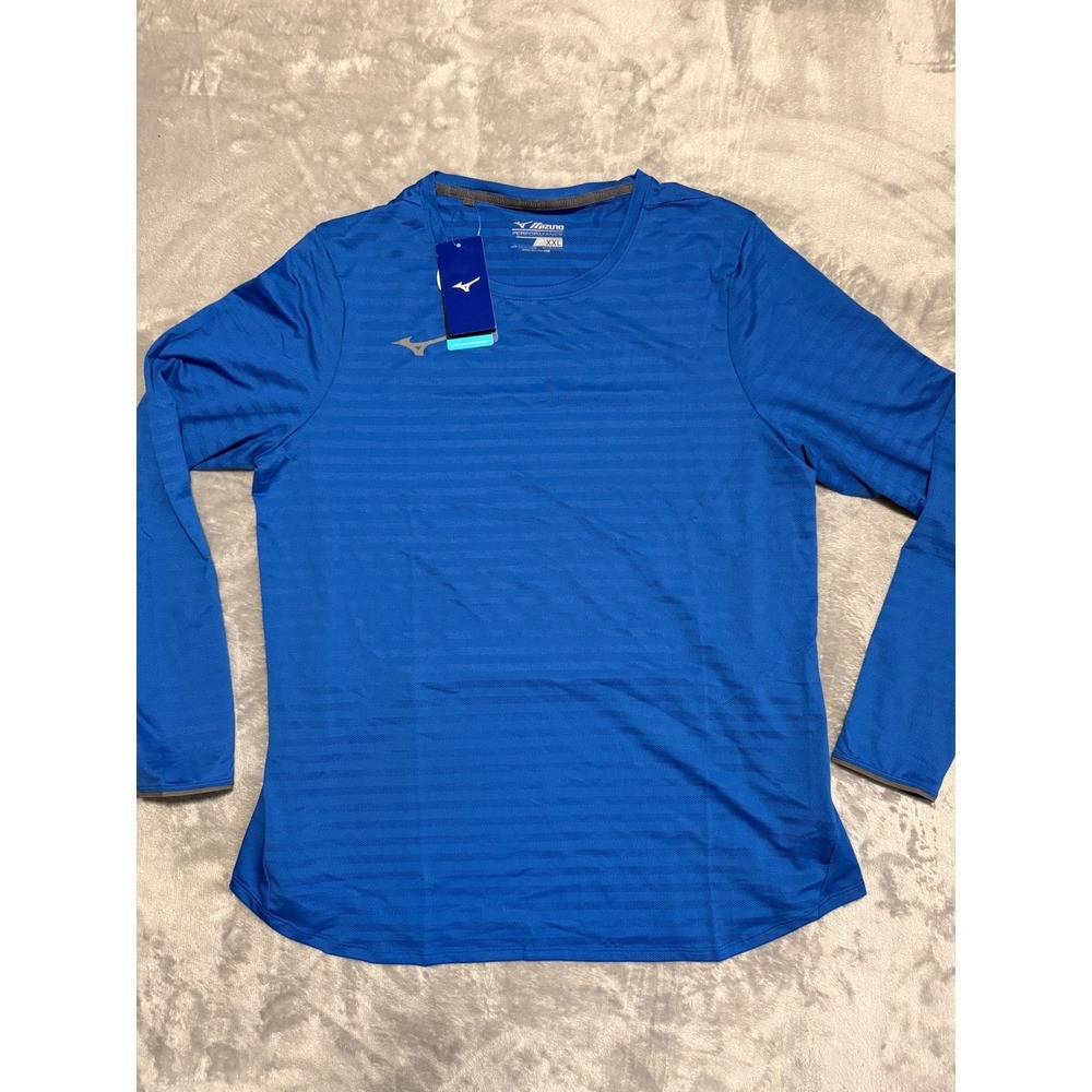 Mizuno Athletic Eco LS Top Womens XXL Royal Blue Long Sleeve Performance Shirt